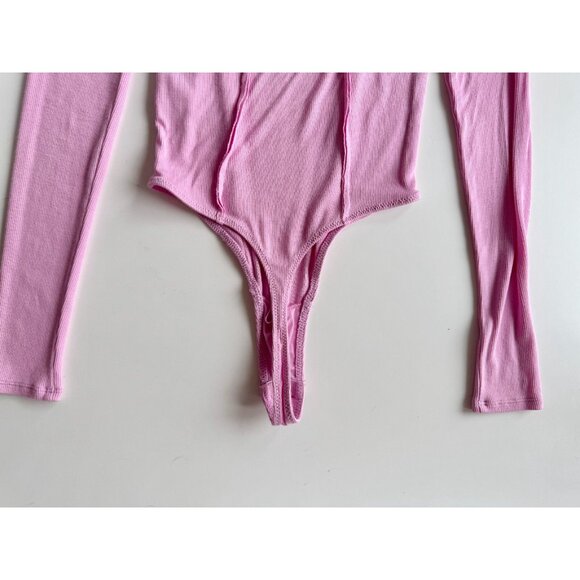 Urban Outfitters OUT FROM UNDER Willow Pink Ribbed Jersey Bodysuit, Size XS - Picture 10 of 15